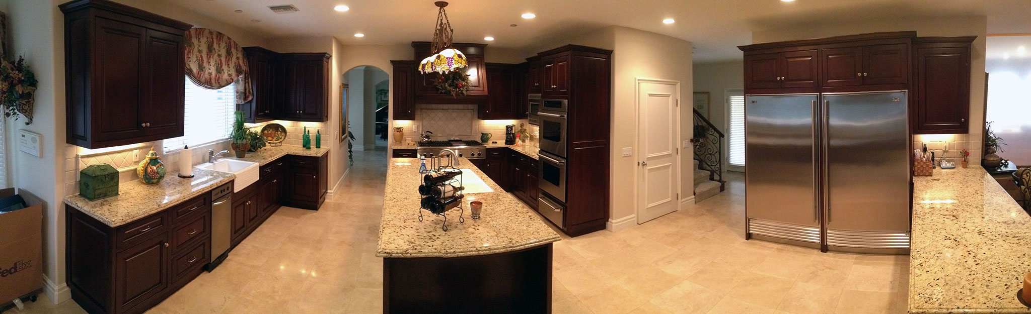 Traditional Dark Walnut Stained Maple Kitchen