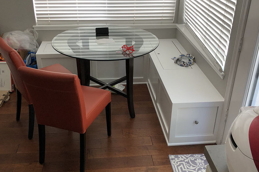 Traditional Paint Grade Entertainment Center with an Antique White Lacquer Finish