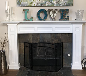 Natural Oak Fireplace Mantel with a Natural Clear Coat Finish.