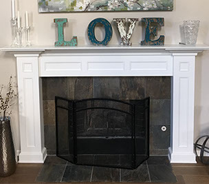 Natural Oak Fireplace Mantel with a Natural Clear Coat Finish.