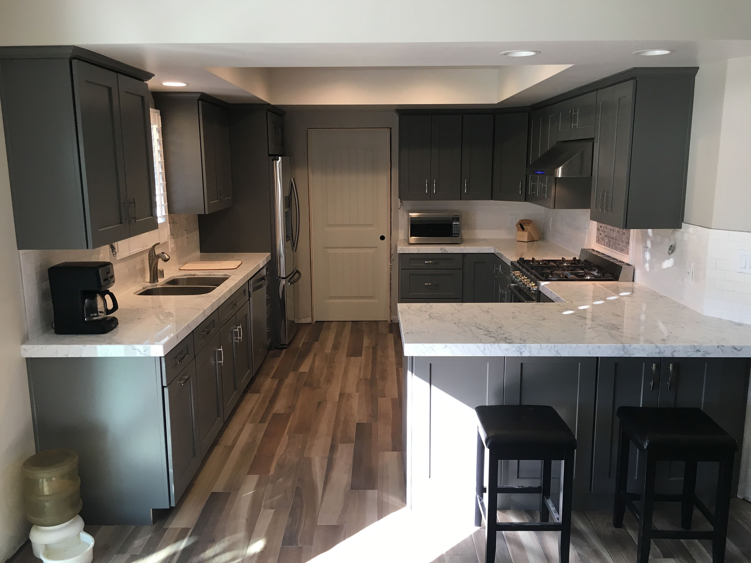 Traditional Dark Walnut Stained Maple Kitchen