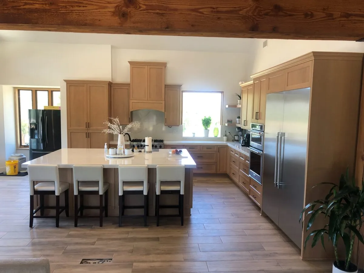 Kitchen with Pool View