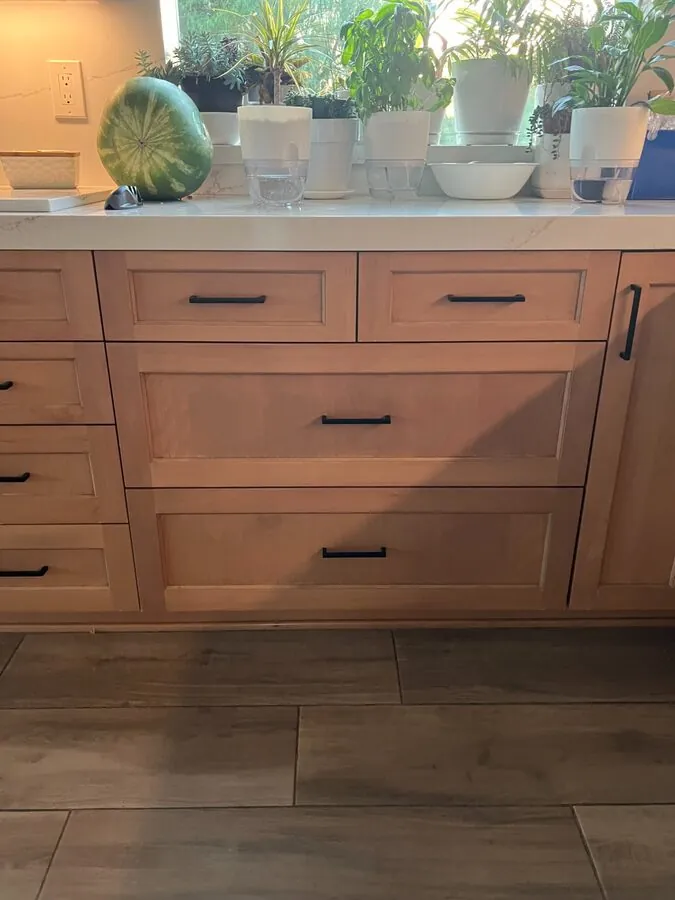 Maple Drawer Bank with Black Hardware