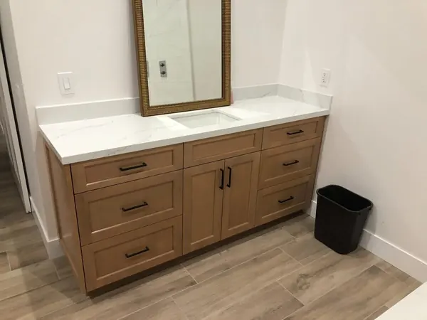 Master Bath Vanity with Gold Mirror